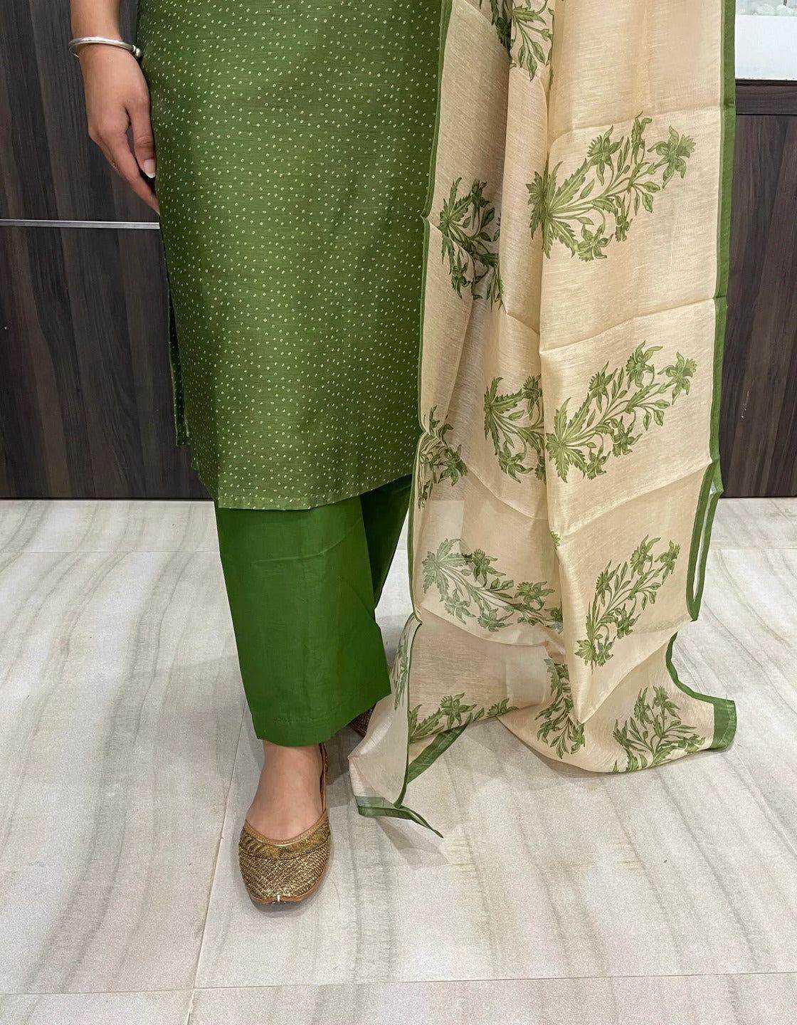 Pure chanderi suit set - Vijay Laxmi