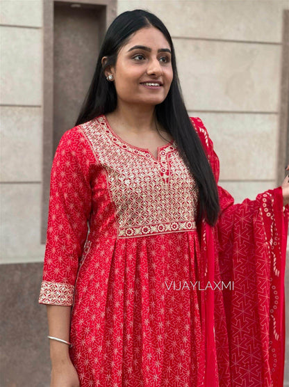 Rayon Slit Kurta Pant Set LWB04 - Vijay Laxmi