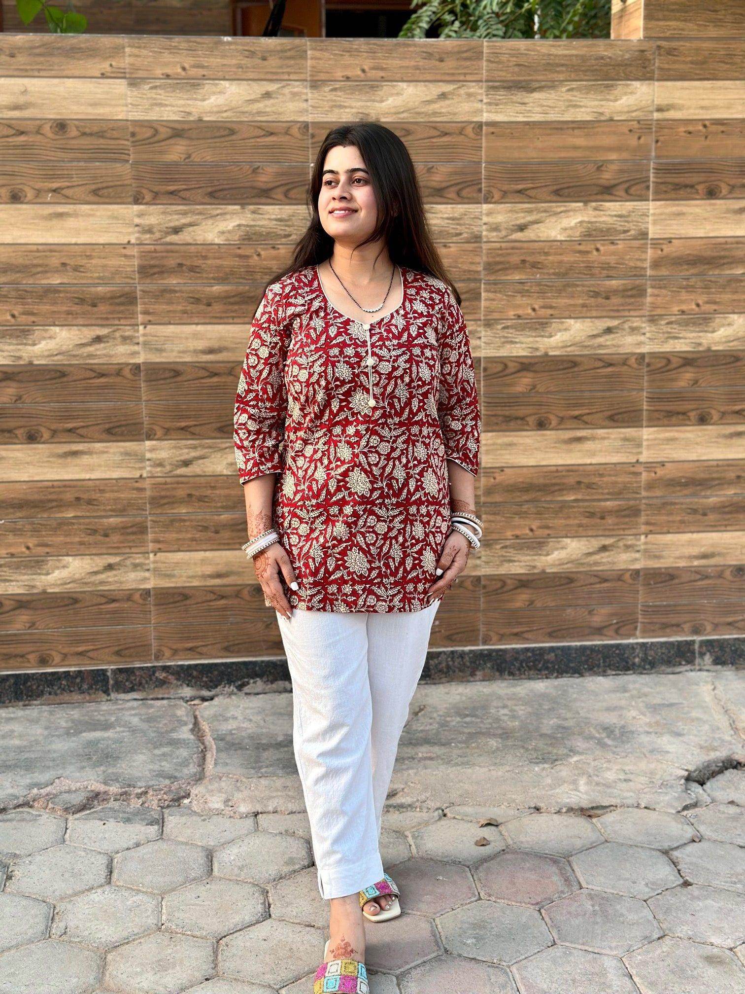 Short Cotton Kurti - Vijay Laxmi