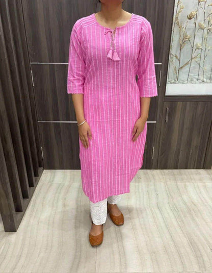 Stripes cotton kurti - Vijay Laxmi