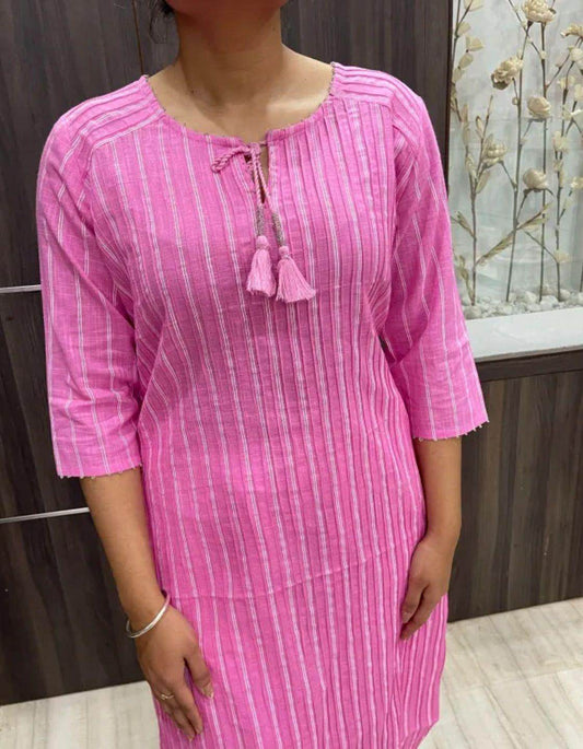 Stripes cotton kurti - Vijay Laxmi
