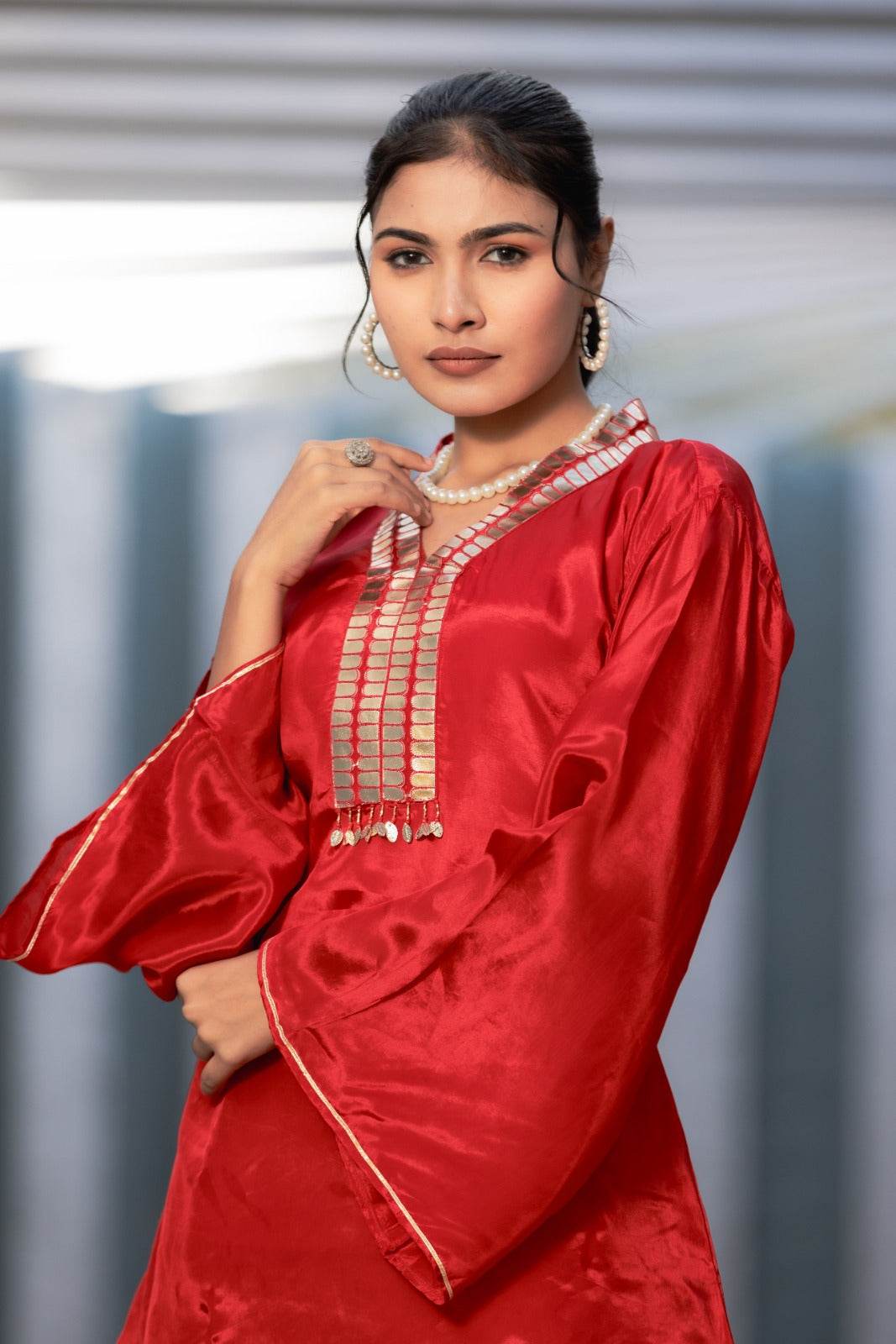 Red Gharara Dress - Vijay Laxmi