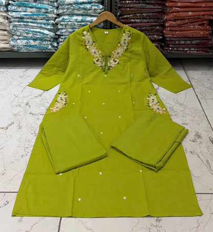 Noor Cotton Flex kurta set with palazo & dupatta