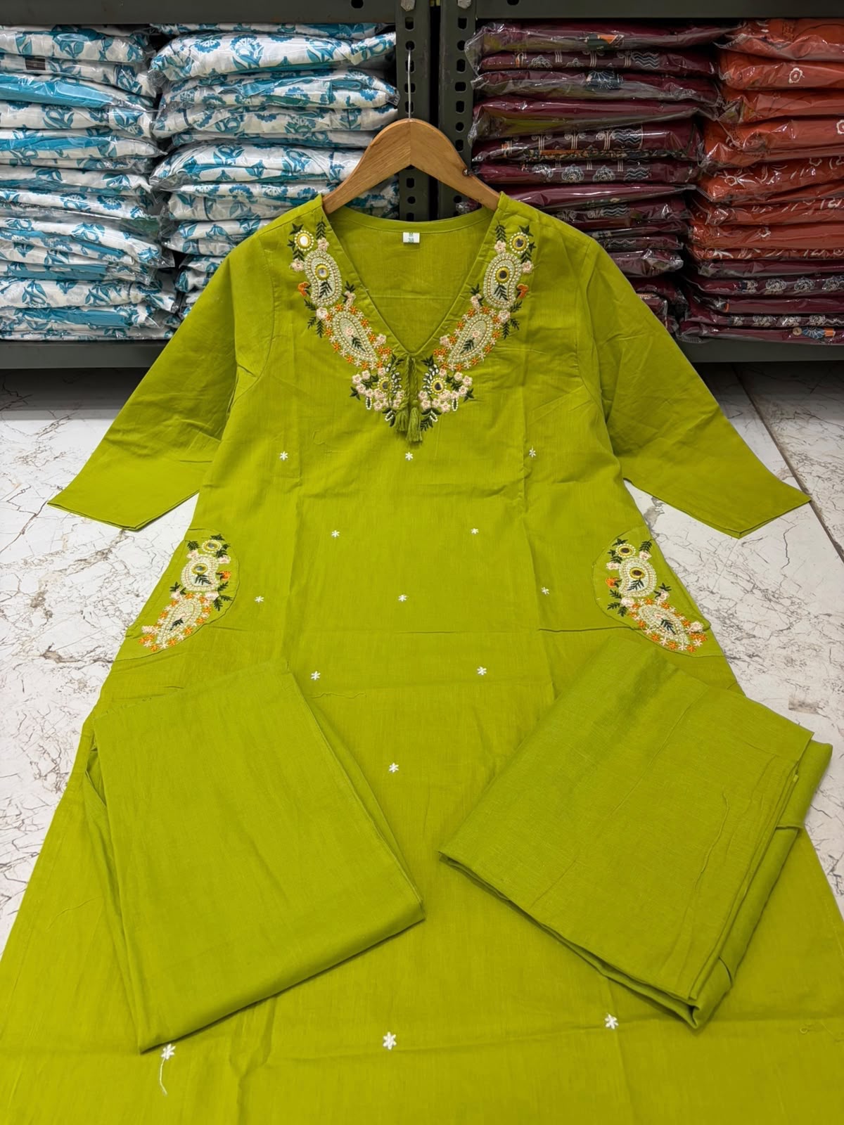 Noor Cotton Flex kurta set with palazo & dupatta