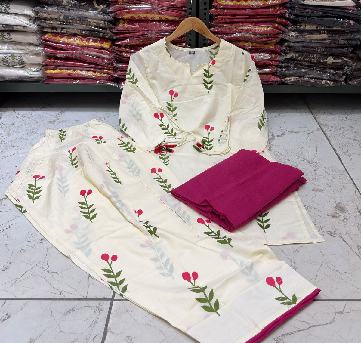 NAZAKAT Cotton printed Farshi Salwar Suit