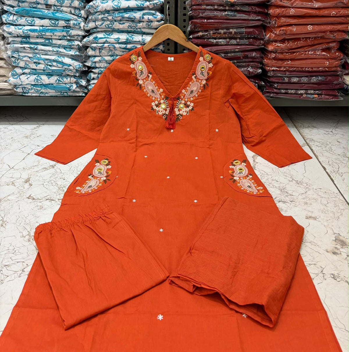Noor Cotton Flex kurta set with palazo & dupatta