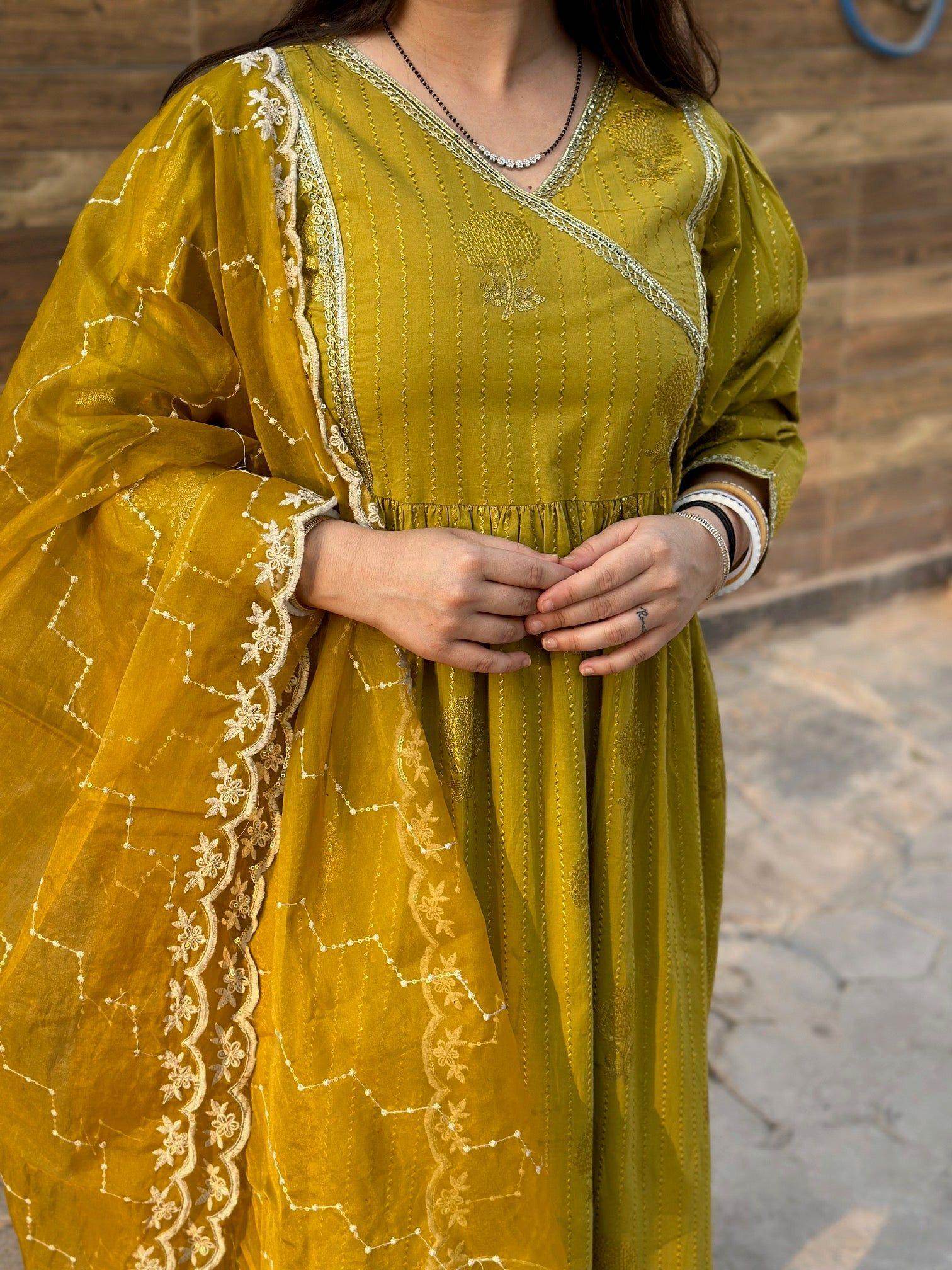 chikan sequin cotton suit 317 - Vijay Laxmi