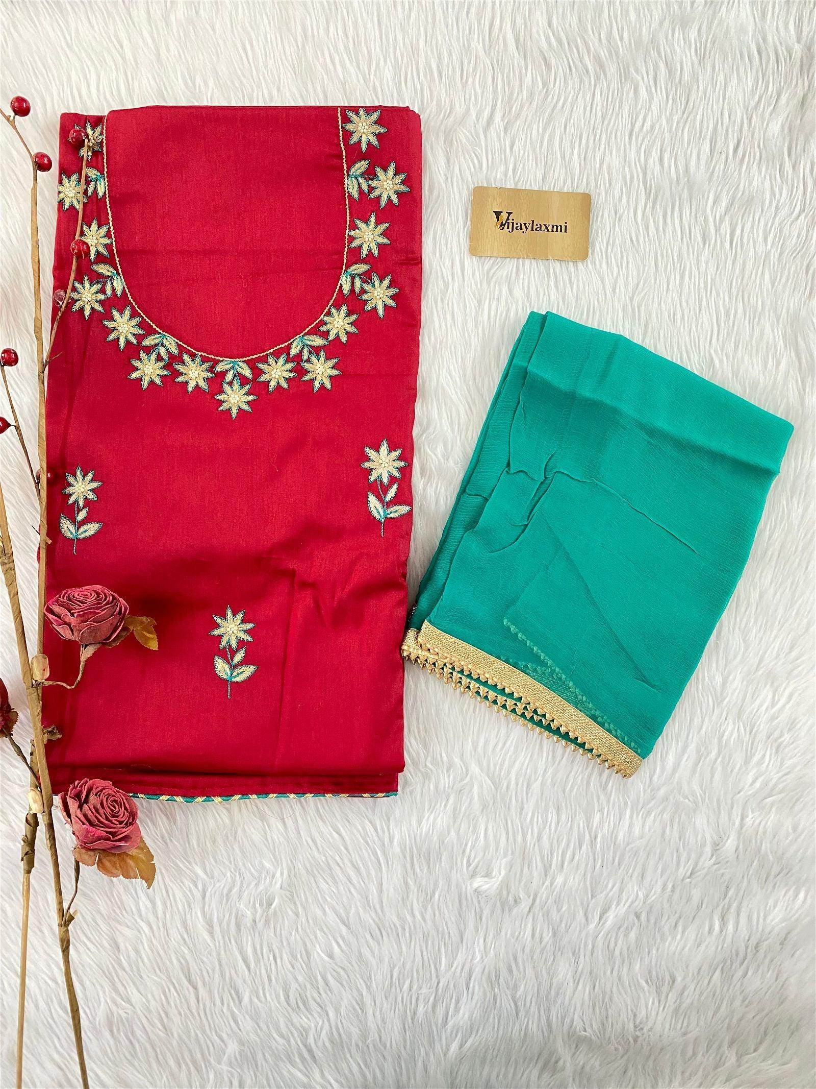 cotton unstitched suit - Vijay Laxmi