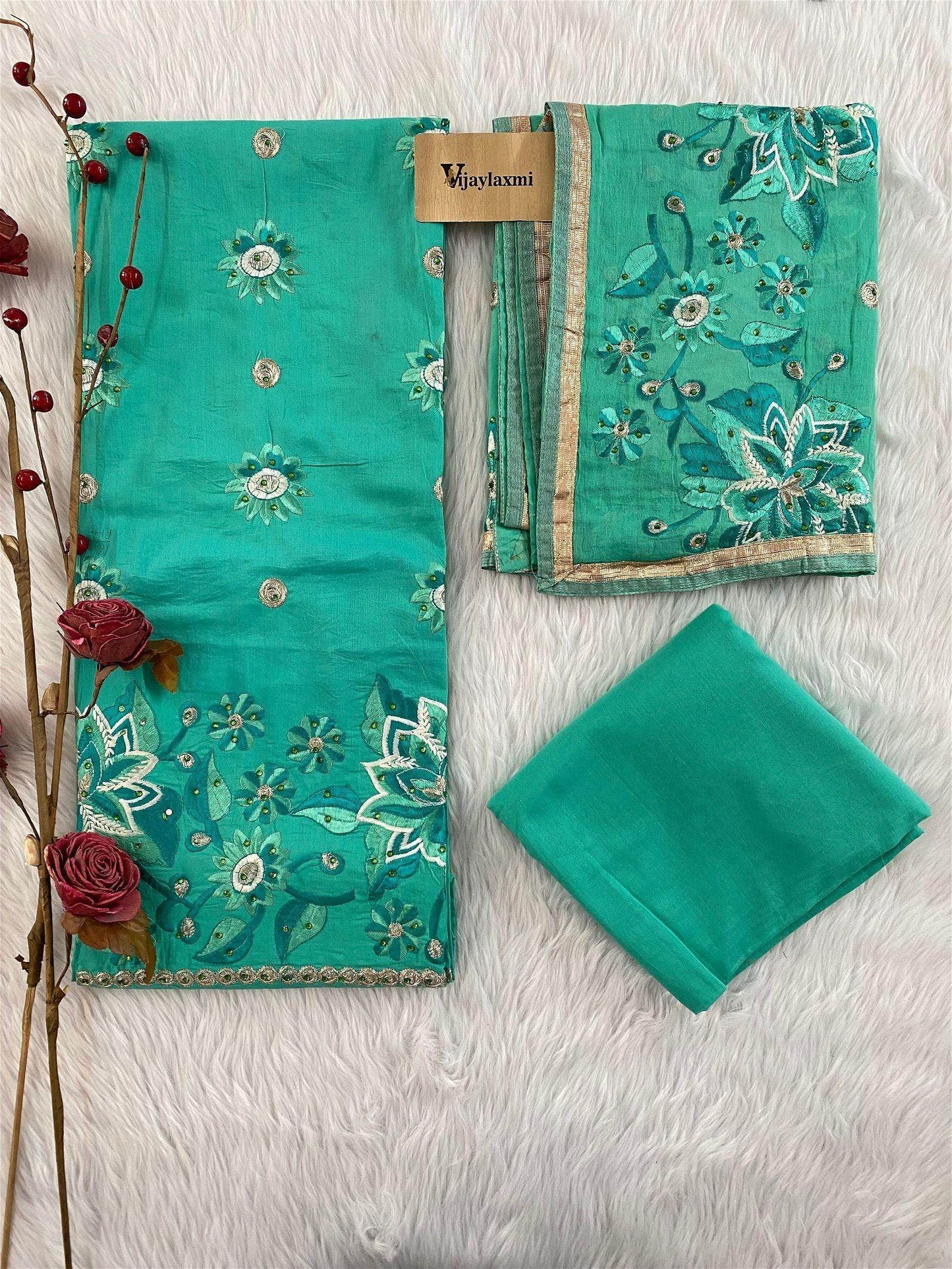 cotton unstitched suit - Vijay Laxmi