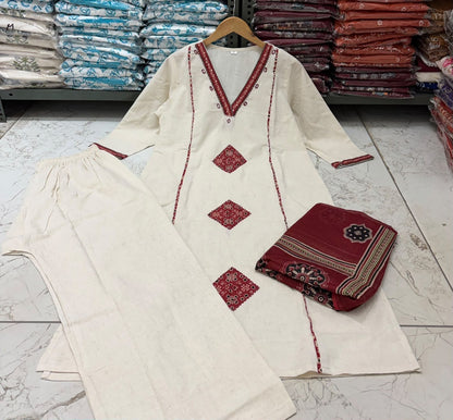 Noor Cotton Flex kurta set with palazo & dupatta