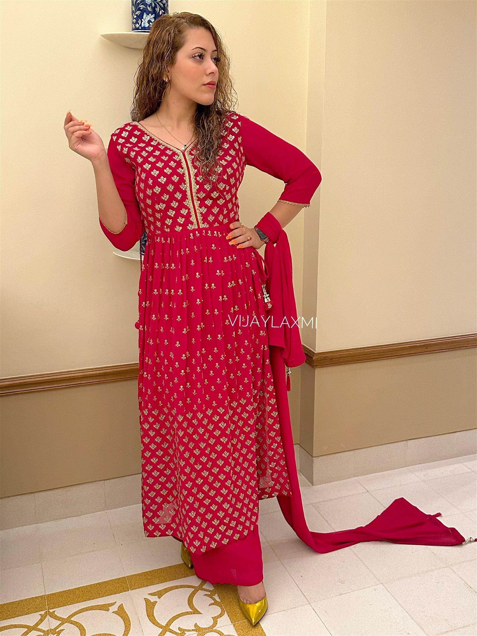 georgette suit pnk897 - Vijay Laxmi