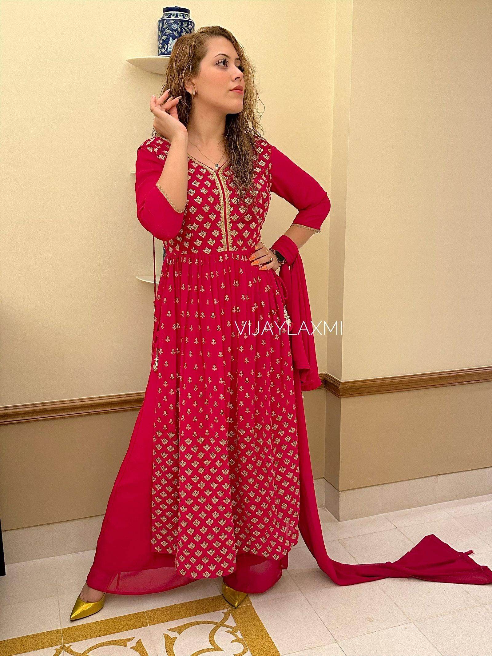 georgette suit pnk897 - Vijay Laxmi