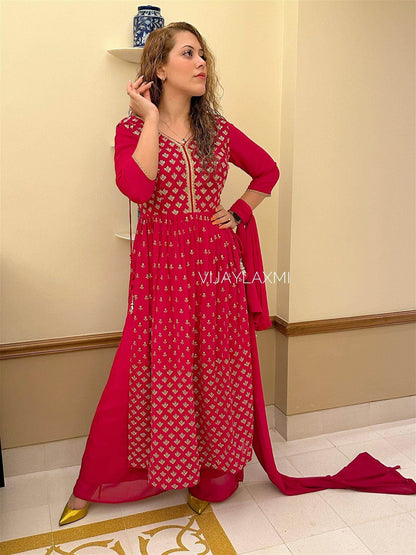 georgette suit pnk897 - Vijay Laxmi