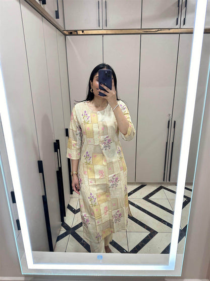 linen cotton kurta set - Vijay Laxmi