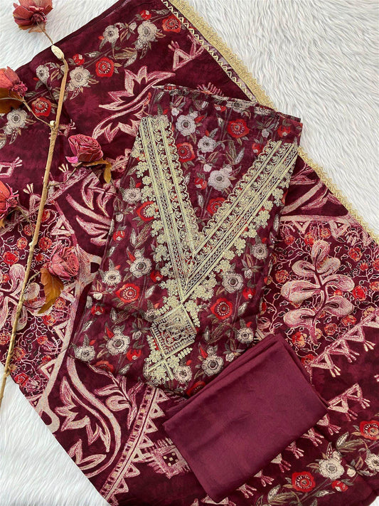 muslin unstitched suit - Vijay Laxmi