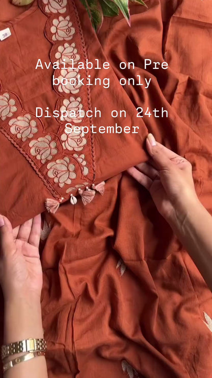 Gaurangi Embroidered Cotton Kurti Pant Dupatta Set – Thread & Lace