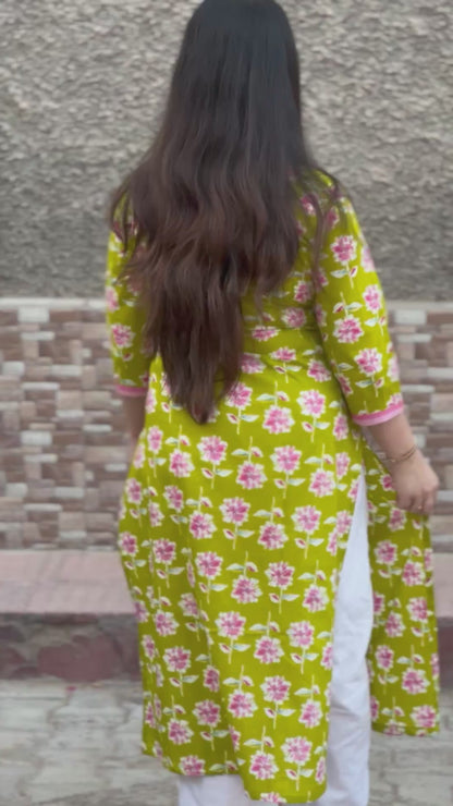 Airy Cotton Kurti for women angrakha