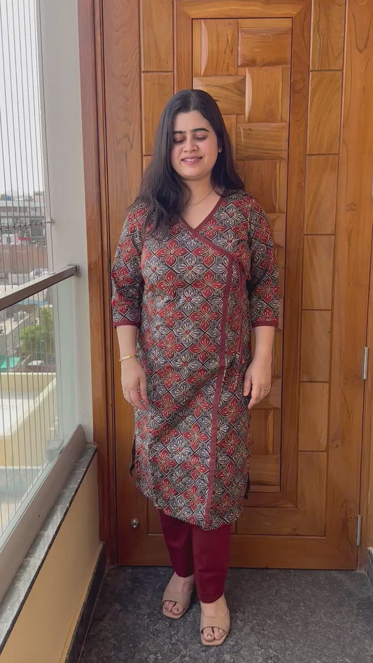 Airy Cotton kurti for women ajrakh