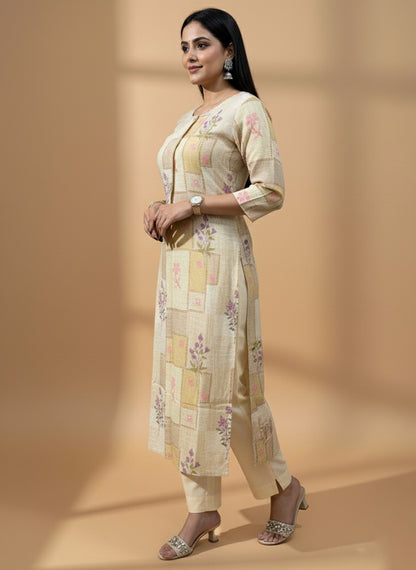 linen cotton kurta set