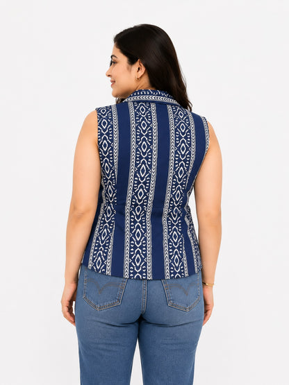 Short Cotton tunics for women Blue
