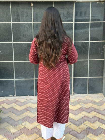 Airy Cotton kurti for women with patchwork