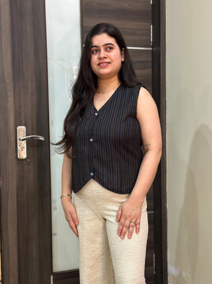 Short Cotton tunics for women Black