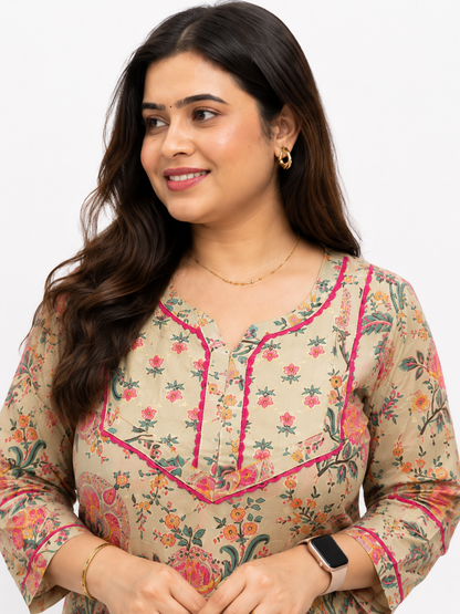 Gulmohar Cotton kurti for women floral