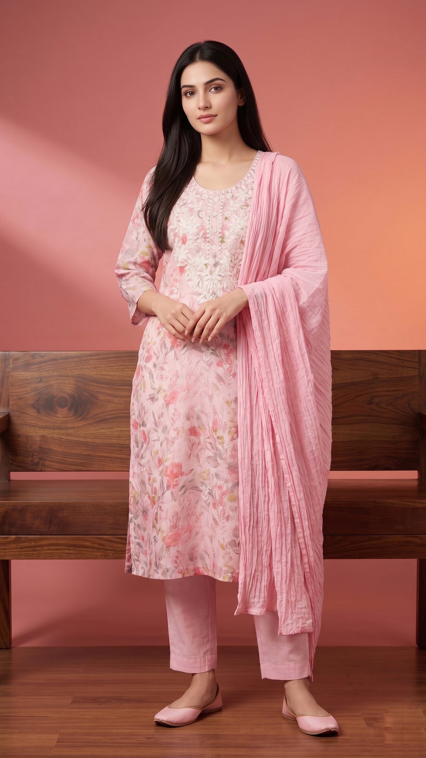 Jasmine Cotton kurta Set with dupatta