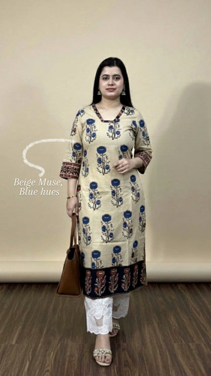 Airy Cotton Kurti for women blue