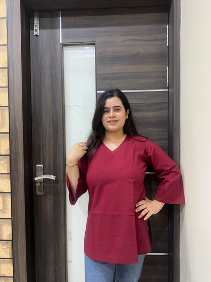 NAZAKAT short kurti red