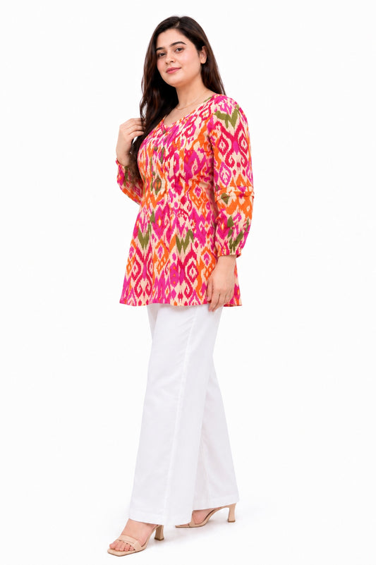 Jasmine short kurti ikkat