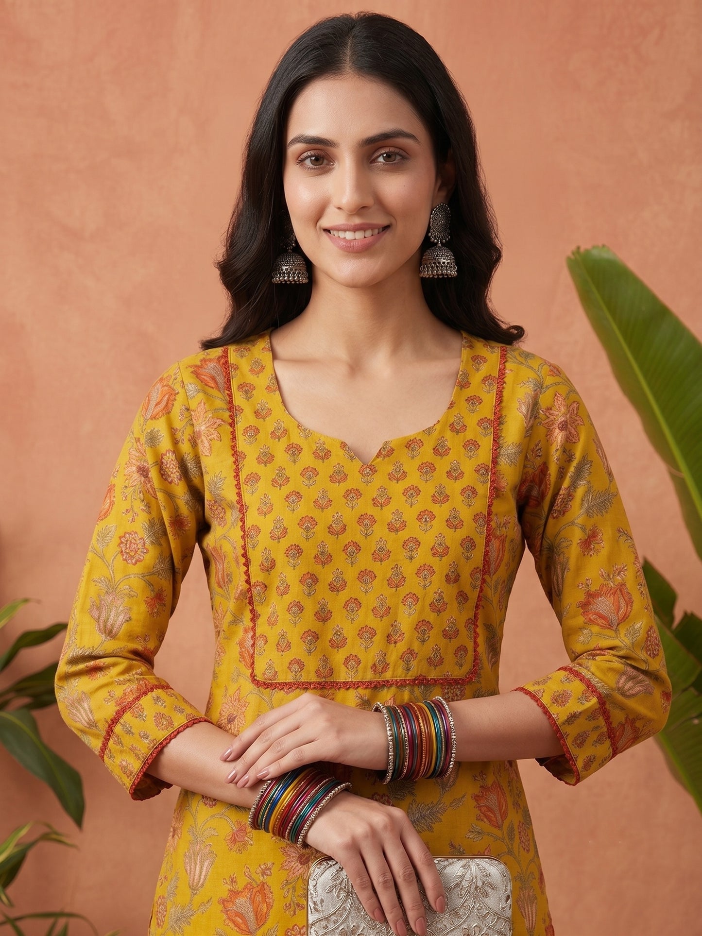Gulmohar Cotton kurti for women floral