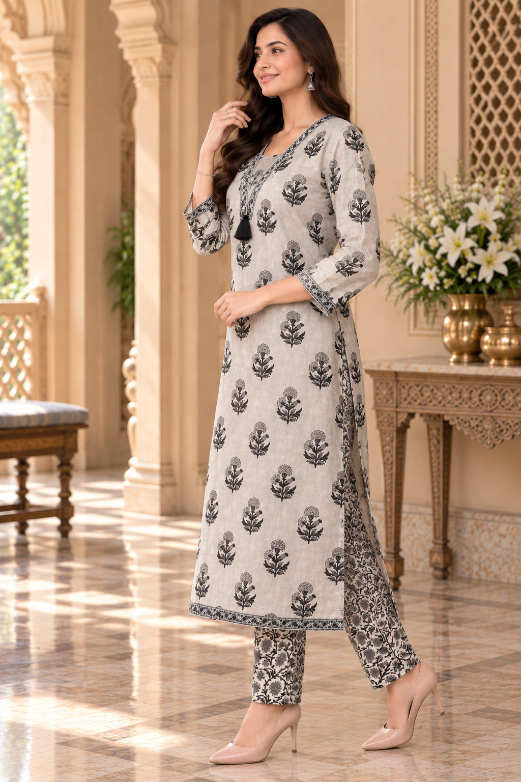Ruhani Cotton kurta set for women dabu