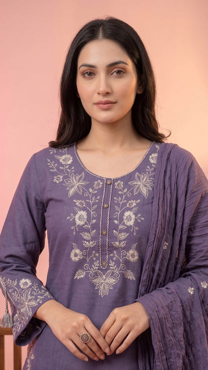 Jasmine Cotton kurta Set with dupatta