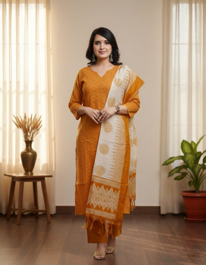 Cotton Chikankari kurta Set