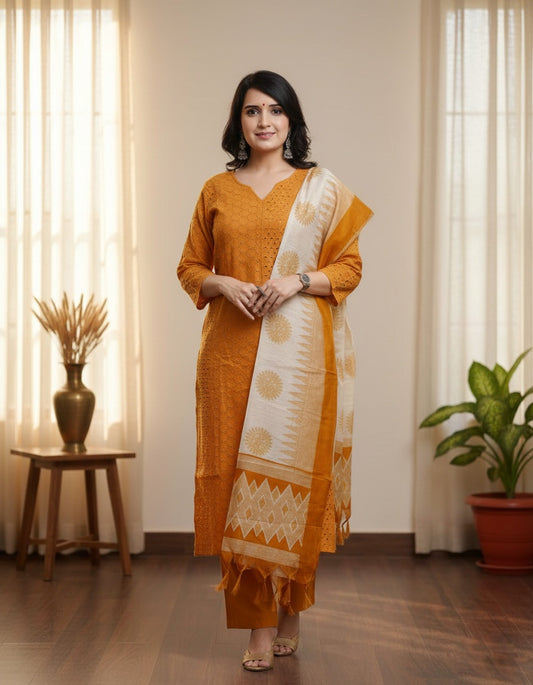 Cotton Chikankari kurta Set