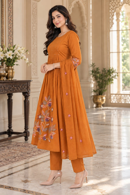 NAZAKAT cotton kurta set with pants & dupatta