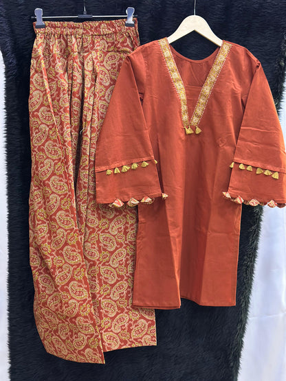 Jasmine Farshi Salwar Suit Rust
