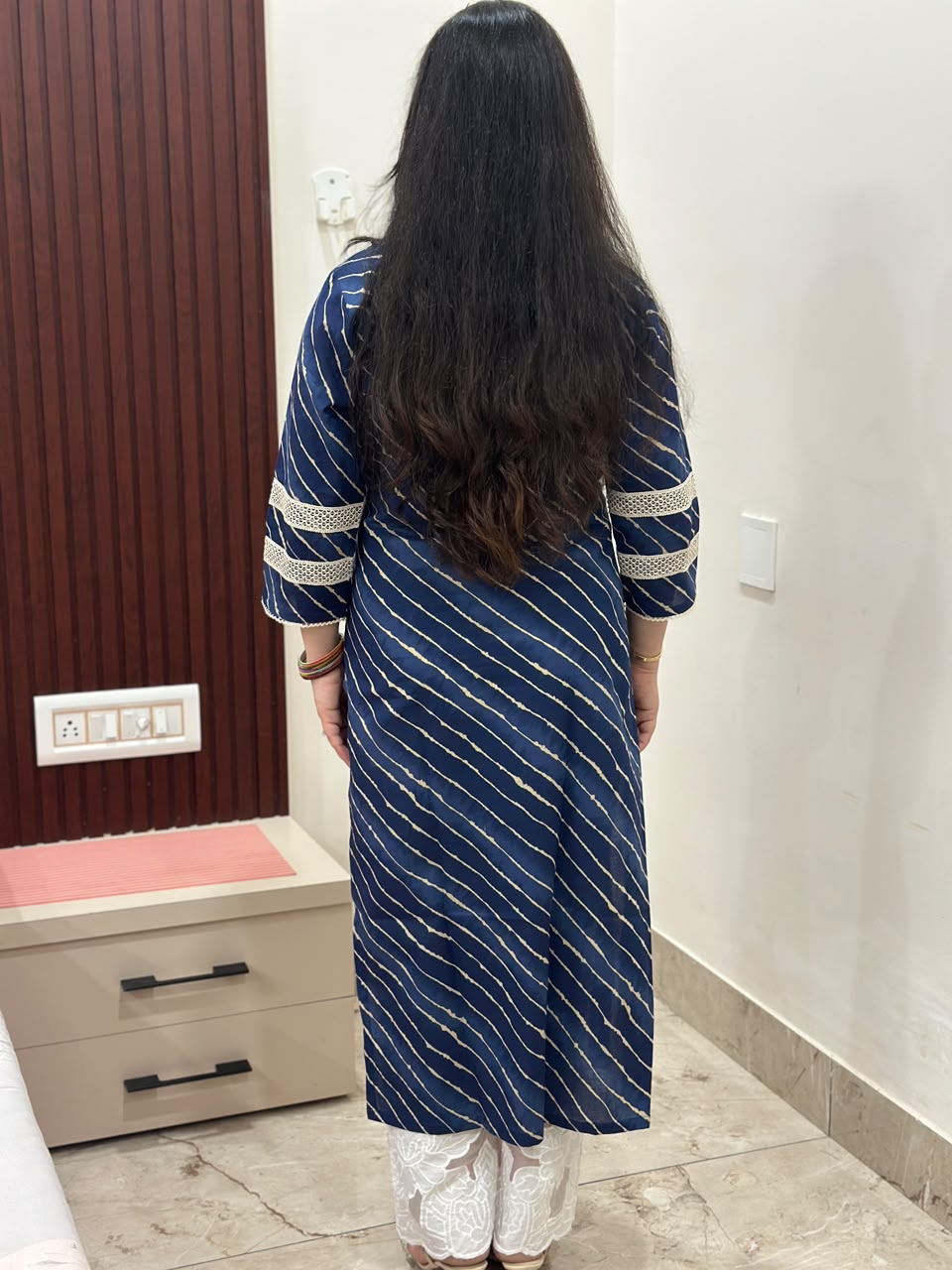 Gulzar Leheriya cotton kurti Royal blue