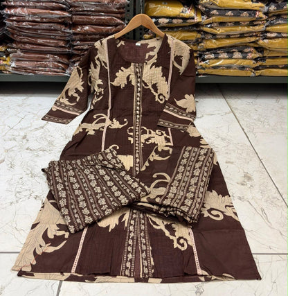 NAZAKAT cotton kurta set with pants & dupatta