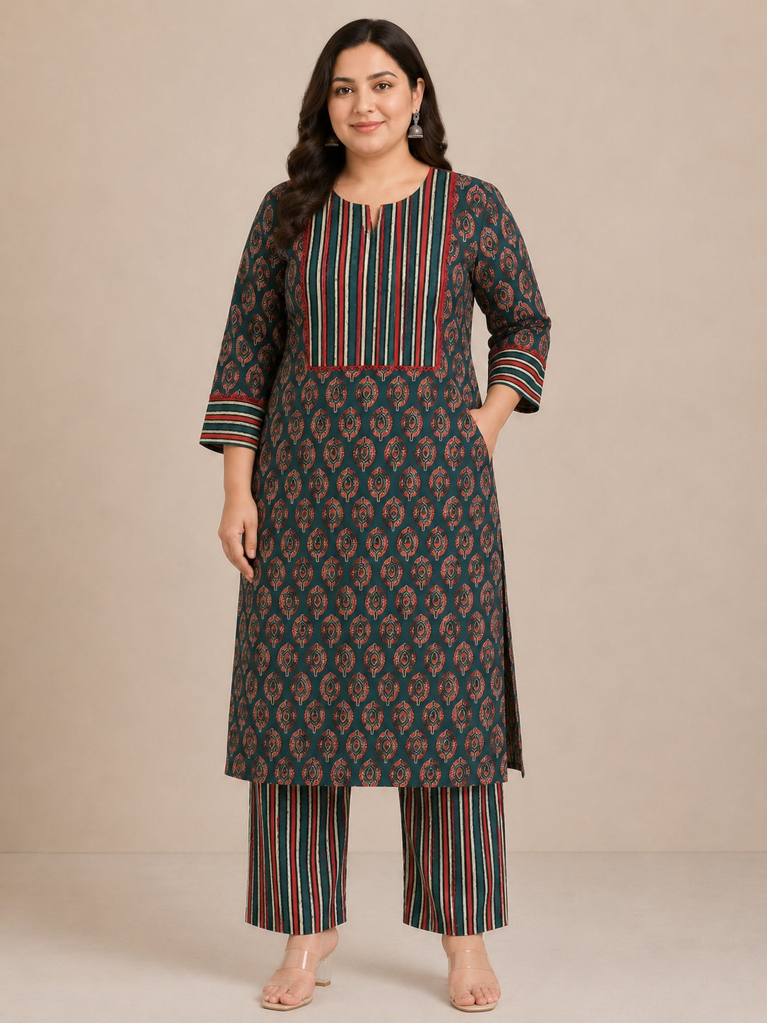 Gulzar ikkat printed cotton cord set