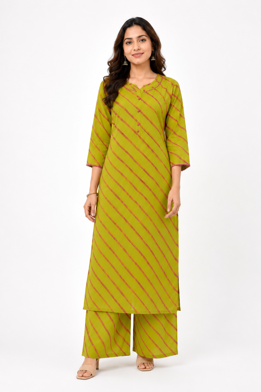 Leheriya cotton Kurta plazo set