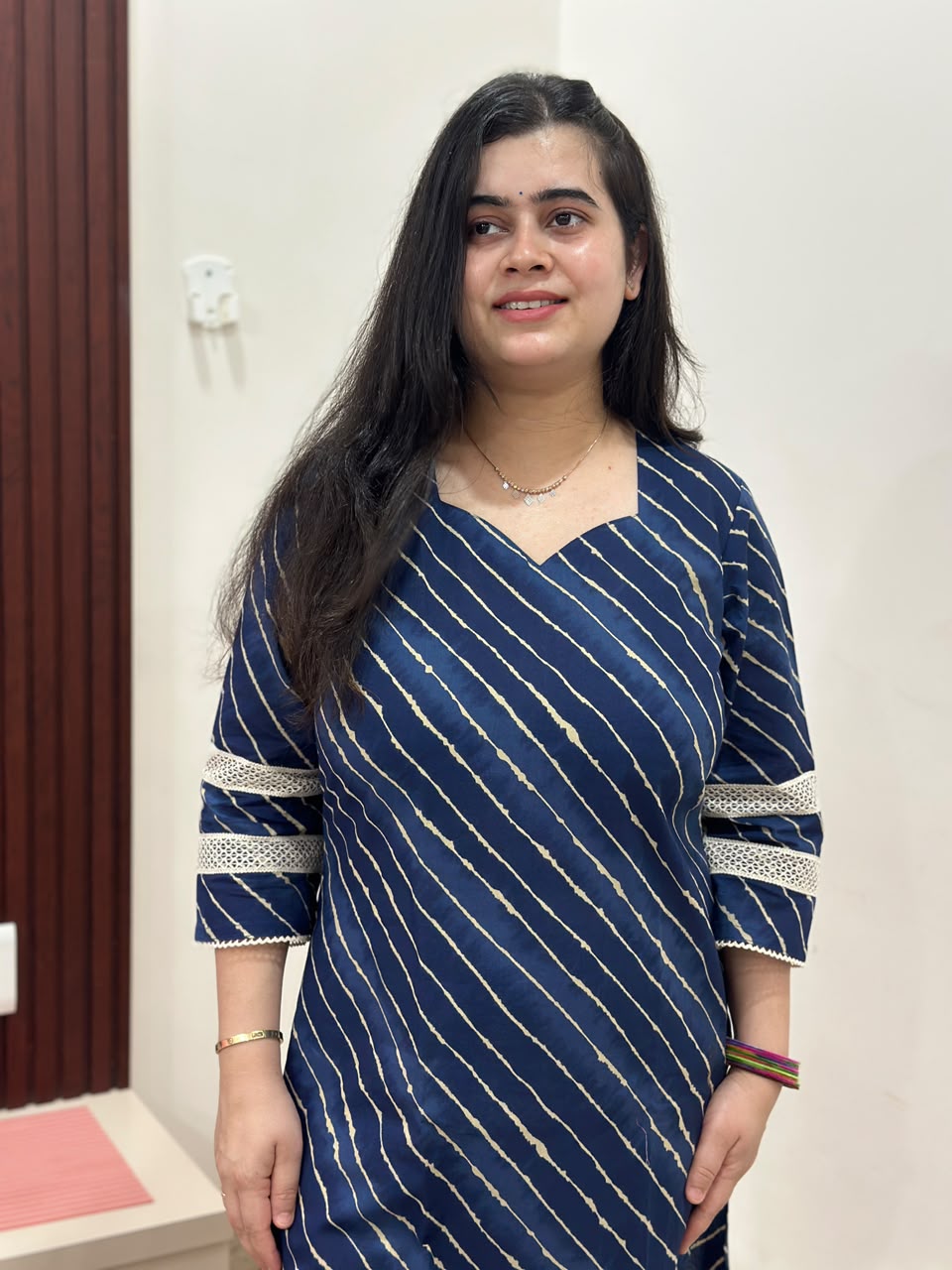 Gulzar Leheriya cotton kurti Royal blue