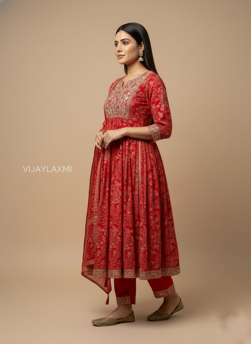 Rayon Slit Kurta Pant Set RD01