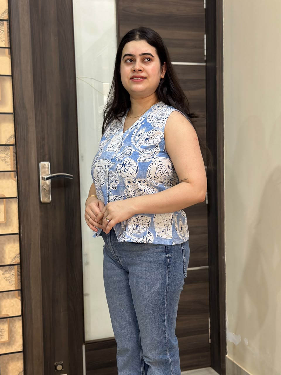 Short Cotton tunics for women Sky Blue