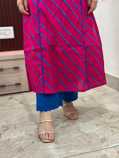 Gulzar lehriya suit set pink