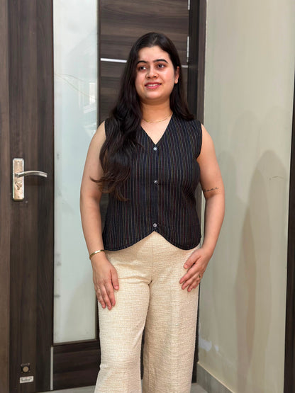 Short Cotton tunics for women Black