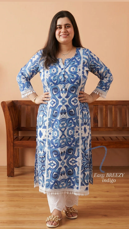 Airy Cotton Long Kurti Combo of three