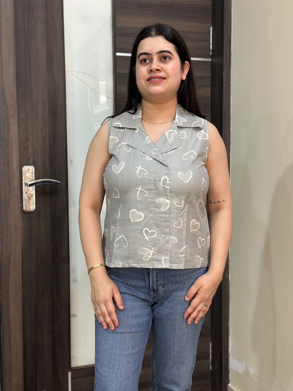 Short Cotton tunics for women Grey