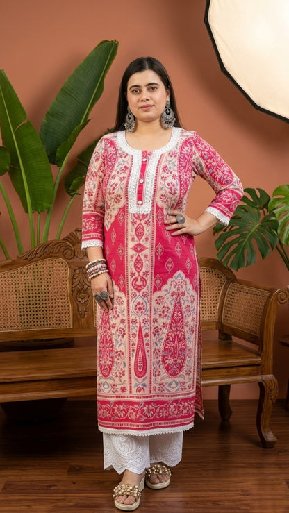 Airy cotton long kurta combo